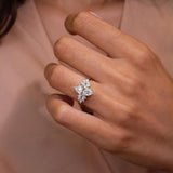 Marquise Lab Grown Diamond Cluster Engagement Ring