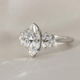 Marquise Lab Grown Diamond Cluster Engagement Ring