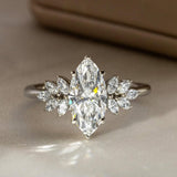Marquise Lab Grown Diamond Cluster Engagement Ring