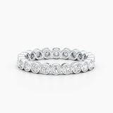 1.65 CT Round Bezel Full Eternity Lab Grown Diamond Wedding Band