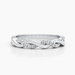 0.2 CT Round Twisted Lab Grown Diamond Wedding Band