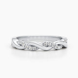 0.2 CT Round Twisted Lab Grown Diamond Wedding Band