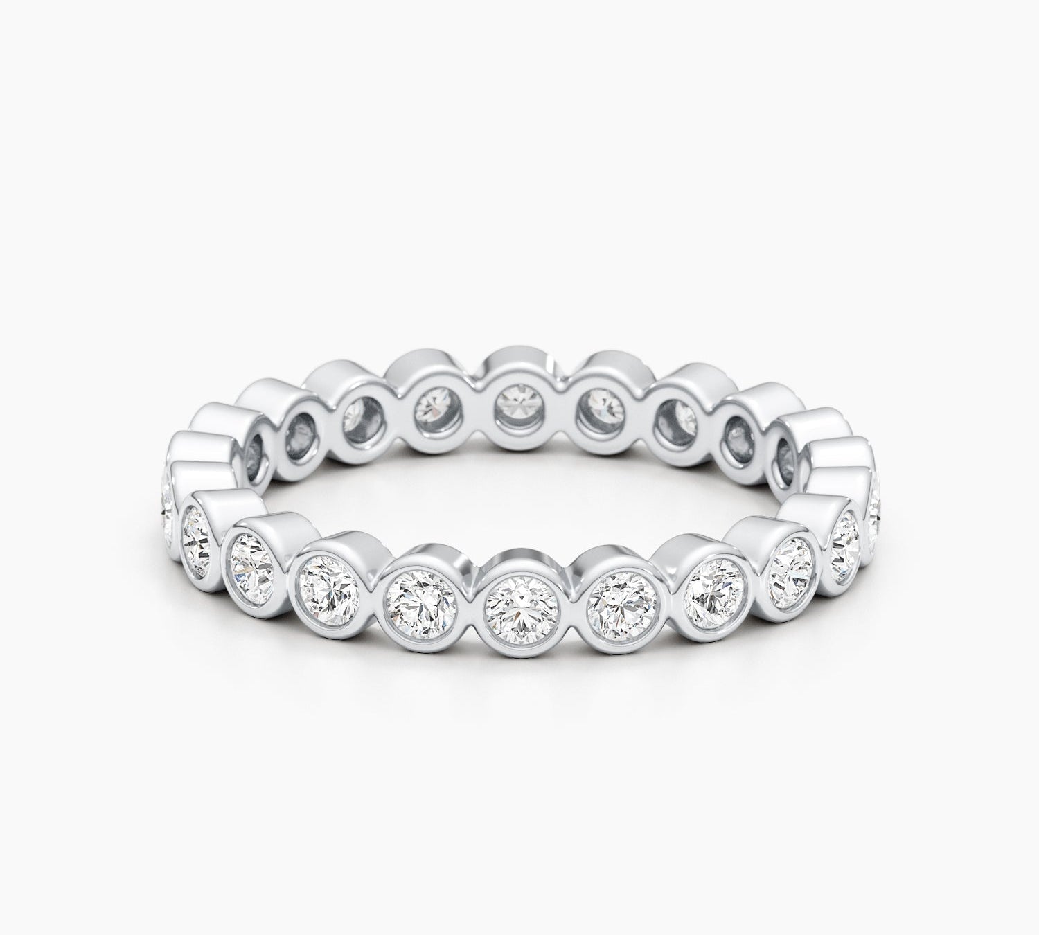 1.65 CT Round Bezel Full Eternity Lab Grown Diamond Wedding Band