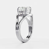 2 CT Cushion Split Shank Lab Grown Diamond Engagement Ring