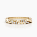 0.2 CT Round Twisted Lab Grown Diamond Wedding Band