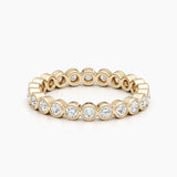 1.65 CT Round Bezel Full Eternity Lab Grown Diamond Wedding Band