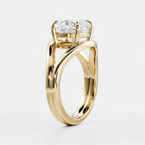 2 CT Cushion Split Shank Lab Grown Diamond Engagement Ring