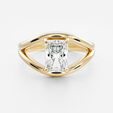 2 CT Radiant Split Shank Lab Grown Diamond Engagement Ring