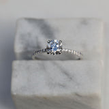 Round Cut Pave Lab Grown Diamond Engagement Ring