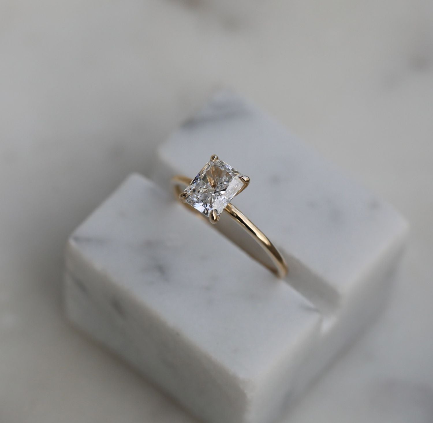 Radiant Solitaire Lab Grown Diamond Engagement Ring