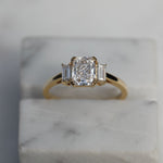 1.18 CT Radiant Three Stones Lab Grown Diamond Engagement Ring