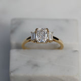 1.18 CT Radiant Three Stones Lab Grown Diamond Engagement Ring