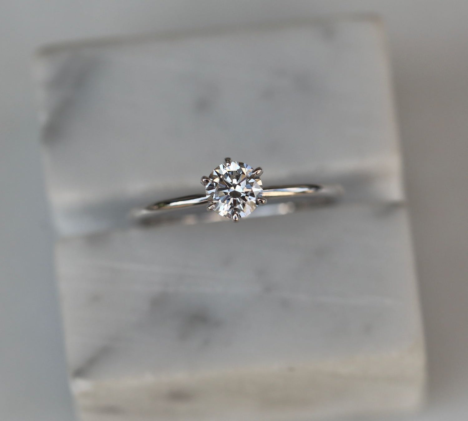 Round Solitaire Lab Grown Diamond Engagement Ring