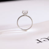 Stunning 1.0 - 2.0 CT Emerald Moissanite Engagement Ring With Hidden Halo Design 4