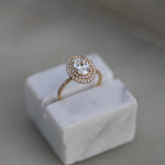 Oval Double Halo Lab Grown Diamond Engagement Ring