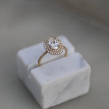 Oval Double Halo Lab Grown Diamond Engagement Ring