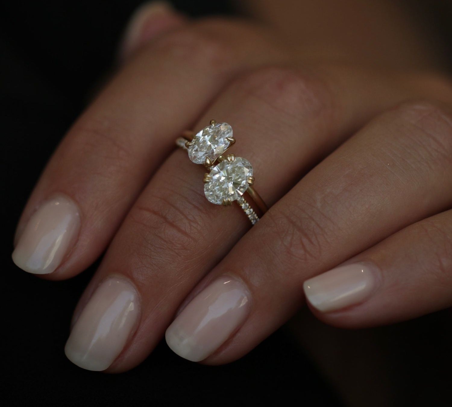 Oval Cut Pave Lab Grown Diamond Engagement Ring