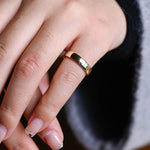 Delicate Men's Wedding Minimalistic Band in Solid Gold 4