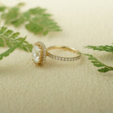 Stunning 1.0 - 2.0 CT Cushion Moissanite Engagement Ring With Pave & Halo Design 10