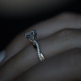 Round Cut Twisted Shank Pave Lab Grown Diamond Engagement Ring