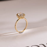 Stunning 0.5 - 1.5 CT Round Moissanite Engagement Ring With Halo Design 7