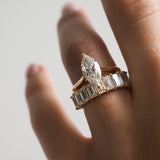 Stunning 3.30 TCW Emerald Moissanite Stones Half Eternity Wedding Bands