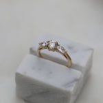 0.50 CT Round Three Stones Lab Grown Diamond Engagement Ring