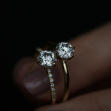 Round Cut Pave Lab Grown Diamond Engagement Ring