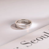 Delicate Moissanite Band with 0.20 TCW Emerald Cut Stones in Solid Gold 4