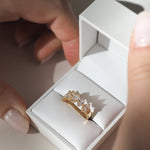 Stunning 0.4 TCW Oval Moissanite Stones Half Eternity Wedding Band