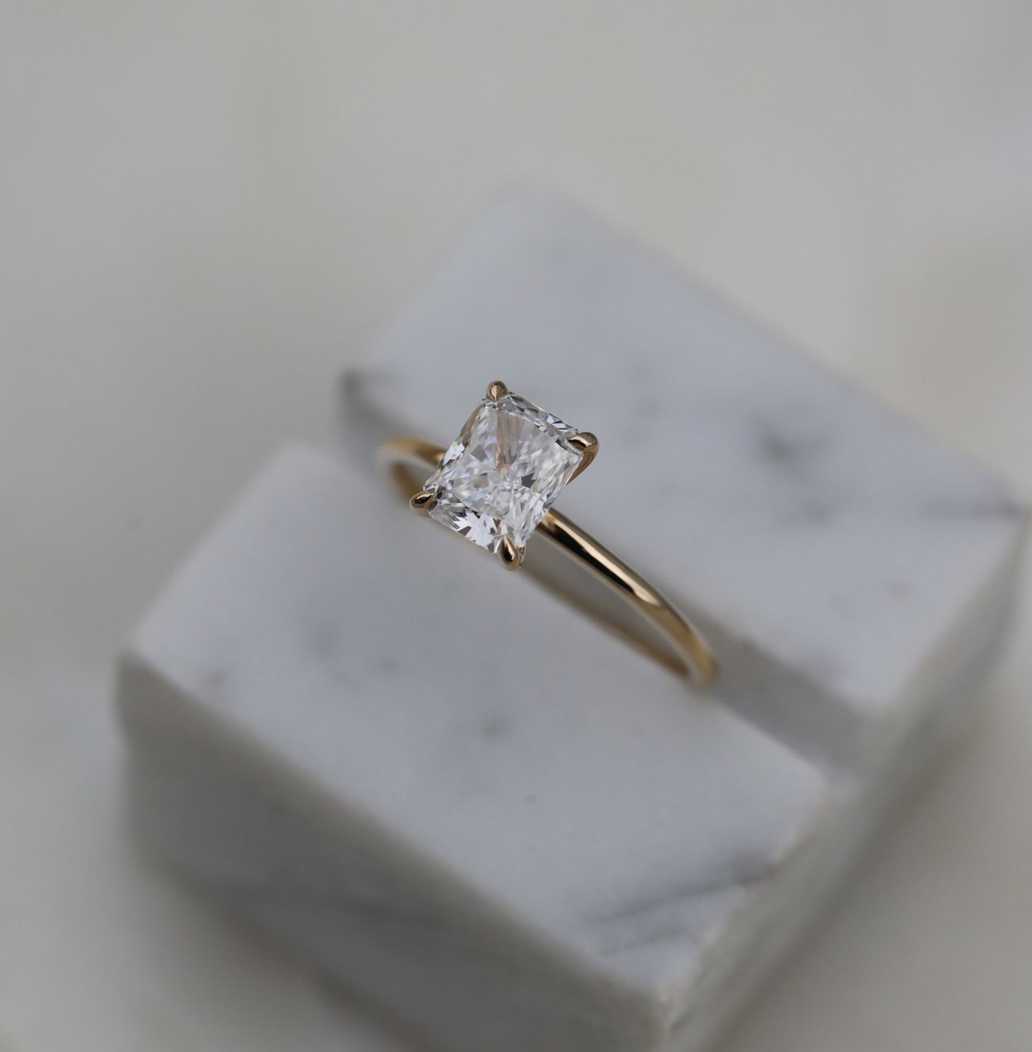 Radiant Solitaire Lab Grown Diamond Engagement Ring