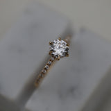 Round Cut Pave Lab Grown Diamond Engagement Ring