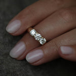 1.50 CT Round Three Stones Lab Grown Diamond Wedding Band