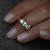 1.50 CT Round Three Stones Lab Grown Diamond Wedding Band