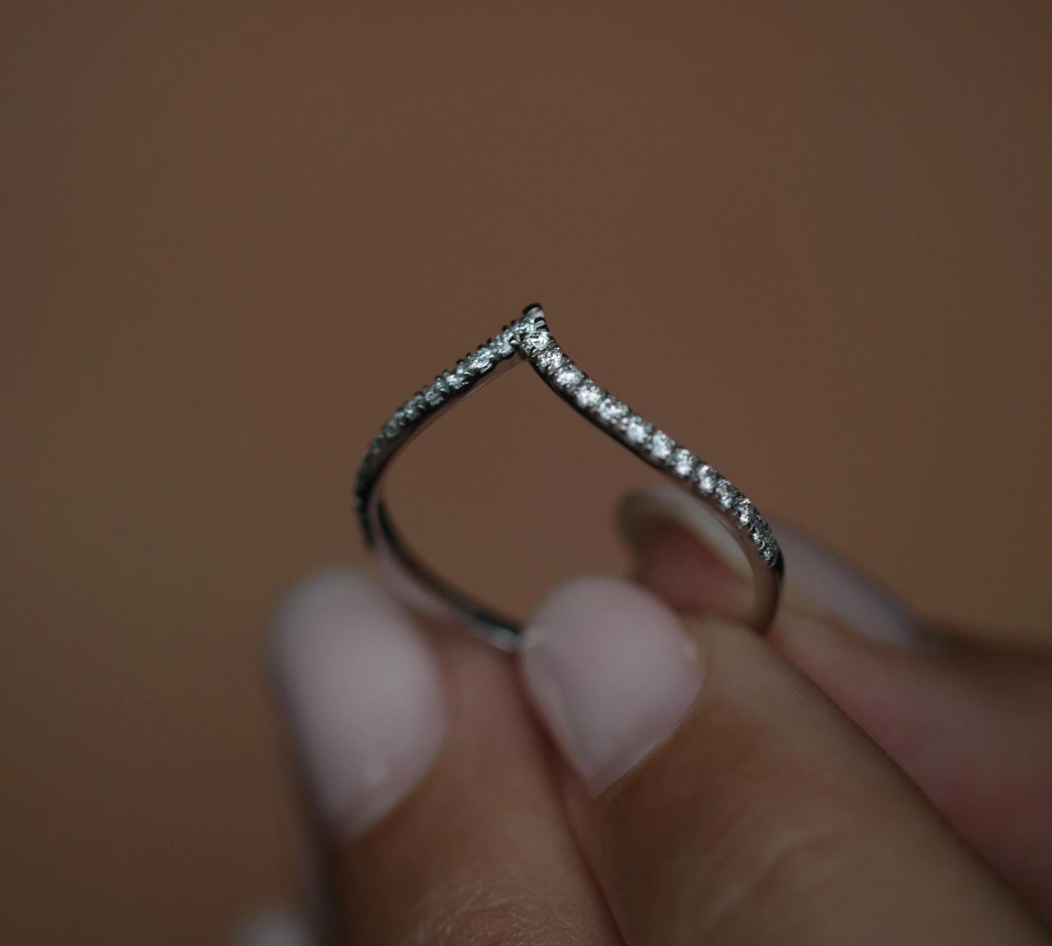 0.225 CT Round Curved Lab Grown Diamond Wedding Band