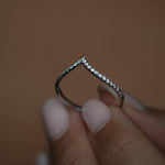 0.225 CT Round Curved Lab Grown Diamond Wedding Band