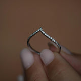 0.225 CT Round Curved Lab Grown Diamond Wedding Band