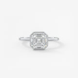 Asscher Bezel Lab Grown Diamond Engagement Ring
