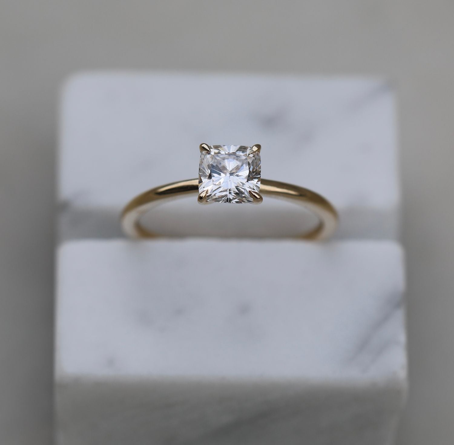 Cushion Solitaire Lab Grown Diamond Engagement Ring