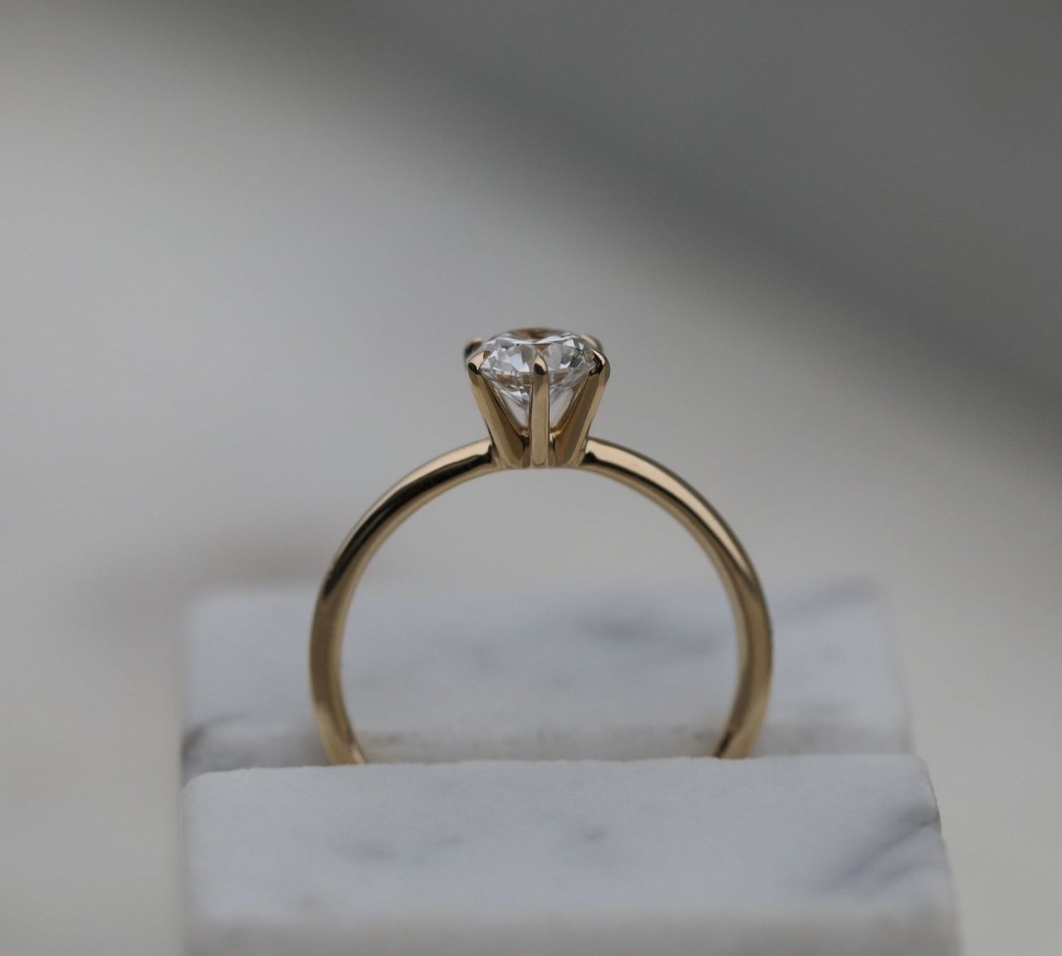 Round Solitaire Lab Grown Diamond Engagement Ring