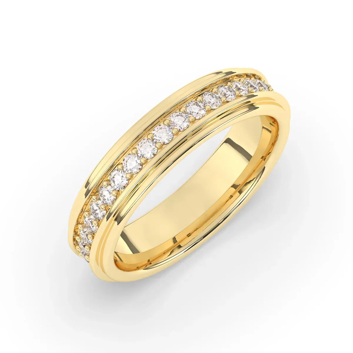 Delicate 0.60 CT Moissanite Eternity Men's Wedding Band with Round Cut Stones in Solid Gold 3