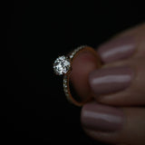 Round Cut Pave Lab Grown Diamond Engagement Ring