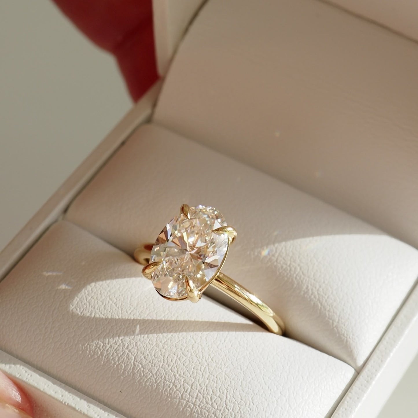 1.5 CT Oval Solitaire Moissanite Engagement Ring