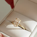 1.5 CT Oval Solitaire Moissanite Engagement Ring