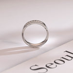 Delicate Moissanite Band with 0.20 TCW Emerald Cut Stones in Solid Gold 8