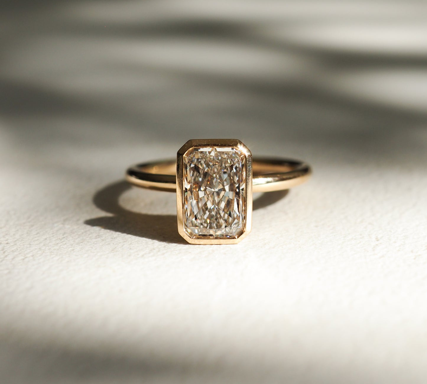 Stunning 2.0 CT Radiant Moissanite Engagement Ring with Bezel Design