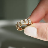 Stunning 1.65 TCW Oval Moissanite Stones Bezel Wedding Bands