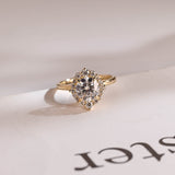 Stunning 0.5 - 1.5 CT Round Moissanite Engagement Ring With Halo Design 1