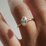 1 CT Pear Shaped Solitaire Lab Grown Diamond Engagement Ring