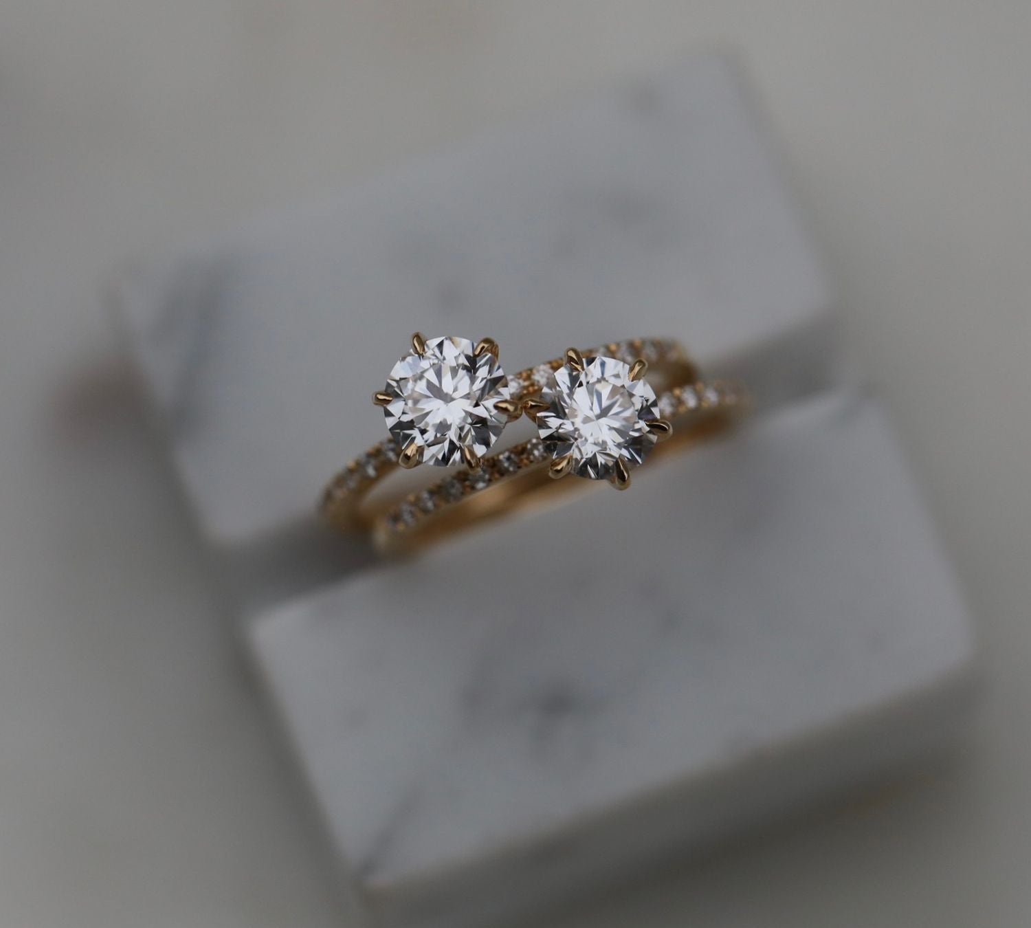 Round Cut Pave Lab Grown Diamond Engagement Ring